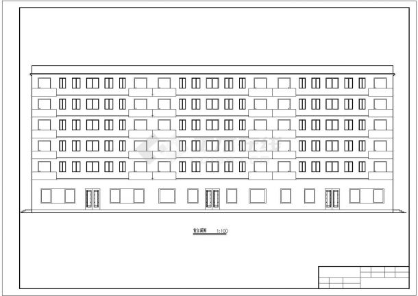 3460平米6层砖混结构住宅楼平立剖面设计CAD图纸（底层架空）-图二