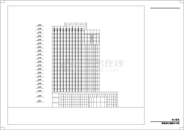 [北京]某二十三层办公楼建筑方案图(官园综合楼)-图二