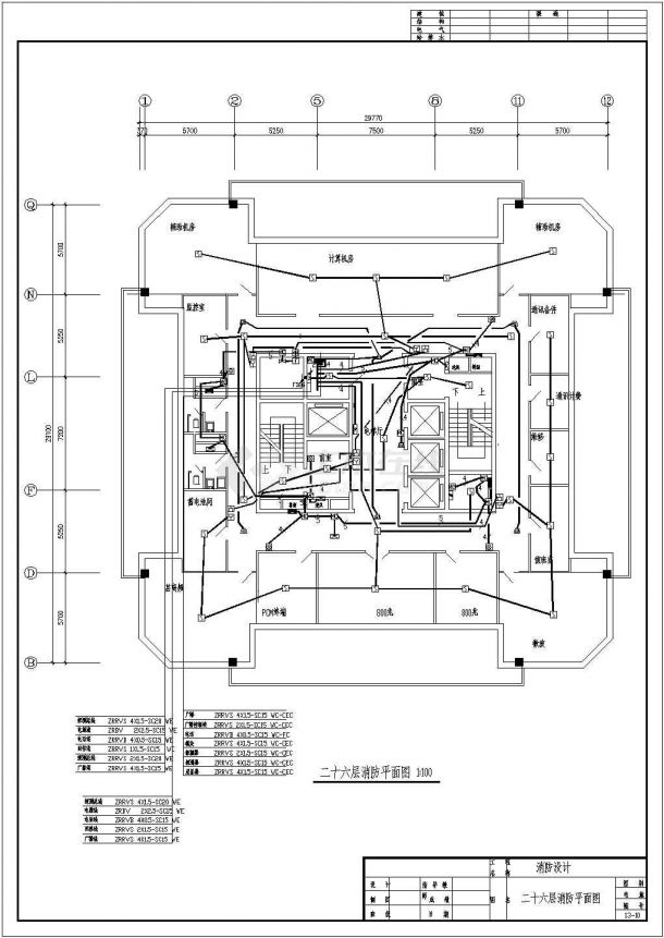 某大厦消防CAD设计完整全套构造图纸-图二