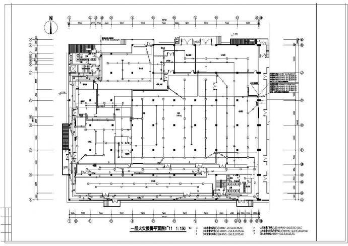 某生产车间消防CAD详细构造设计平面图_图1