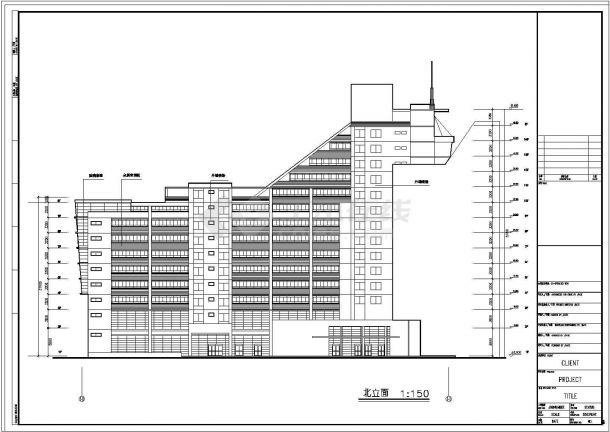 [嘉兴]某十四层商业办公楼建筑全套设计施工cad图纸(含总平面图)-图一