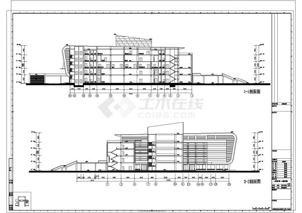 [江苏]9层现代风格市级档案楼设计全套施工cad图纸-图一