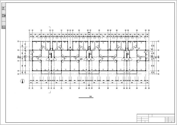 盐城市某小区6000平米6层框架结构住宅楼平立剖面设计CAD图纸_图1