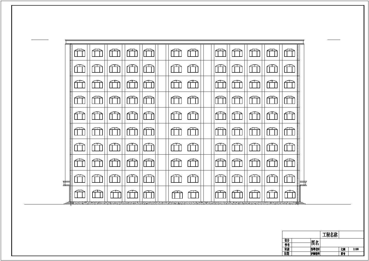 [九江]某高层办公楼建筑设计全套cad图纸(含标准平面图)
