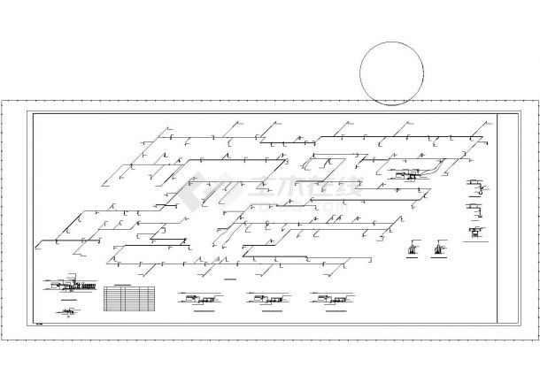 武汉市某大型商业大厦3.8万平米地下车库全套给排水设计CAD图纸-图一