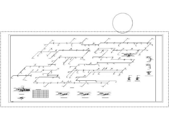武汉市某大型商业大厦3.8万平米地下车库全套给排水设计CAD图纸_图1
