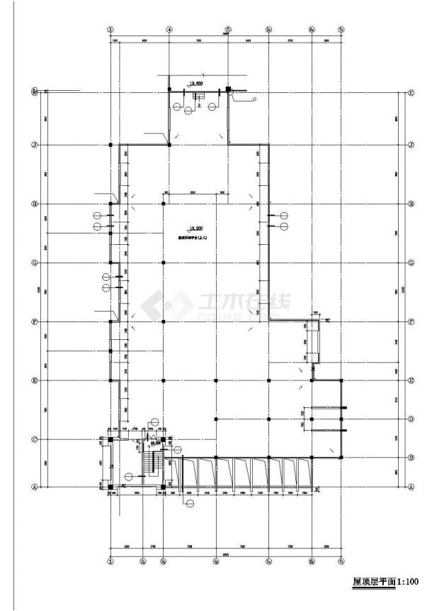 武汉某社区2370平米2+1层框架结构农贸市场全套建筑设计CAD图纸-图二