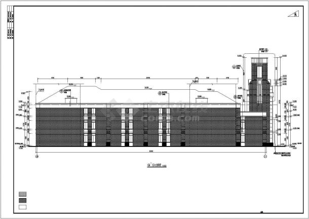 某社区4600平米3+1层框架结构商业街全套建筑设计CAD图纸-图二