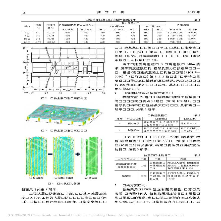 某超限高层框架-抗震墙结构方案优化设计与性能化分析-图二