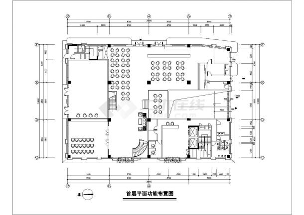 合肥市某商业街7层框架结构商务酒店平面装修设计CAD图纸-图一