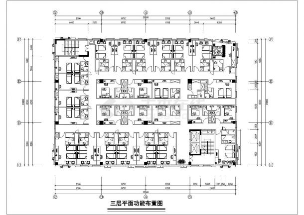 合肥市某商业街7层框架结构商务酒店平面装修设计CAD图纸-图二