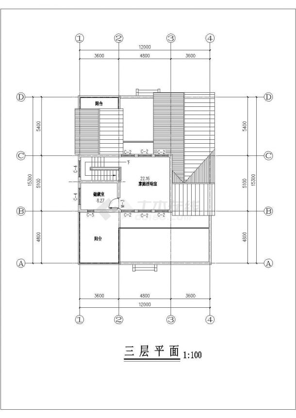 住宅设计_三层小洋房住宅设计CAD图-图一
