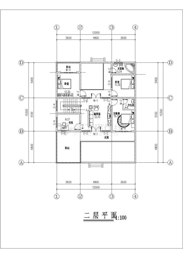 住宅设计_三层小洋房住宅设计CAD图-图二