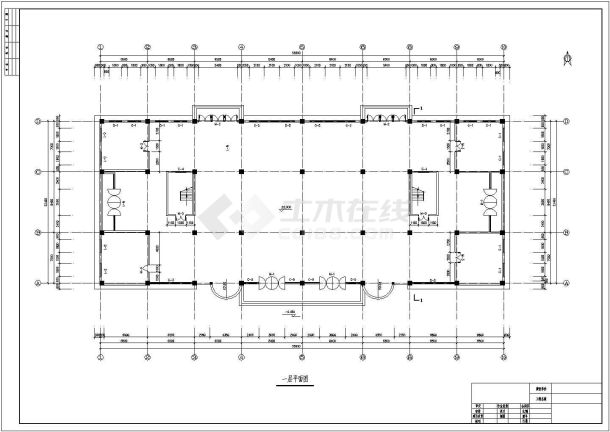 湖州市某商业街5000平米4层框架结构百货商场平立剖面设计CAD图纸-图一
