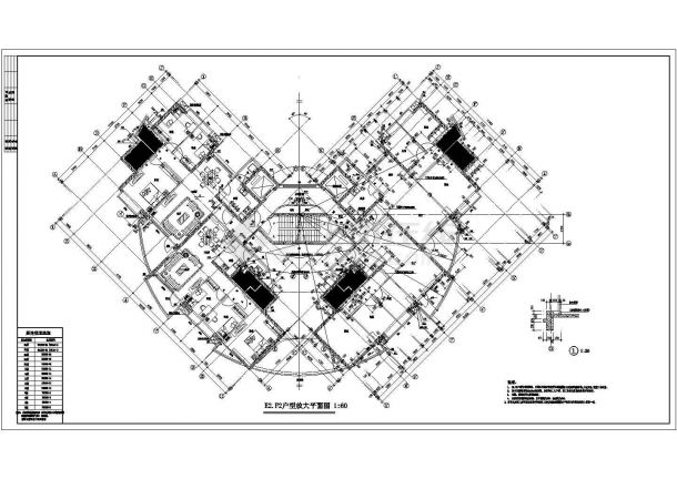 住宅设计_某地区超高层建筑平立剖面CAD图-图二