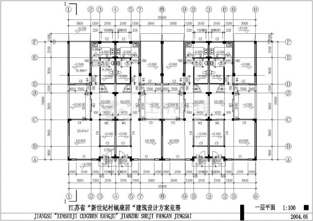 住宅设计_某地区三层矩形住宅设计CAD图-图二
