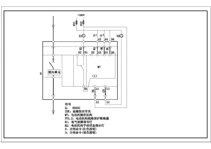 某储能短路器CAD平面接线图_图1