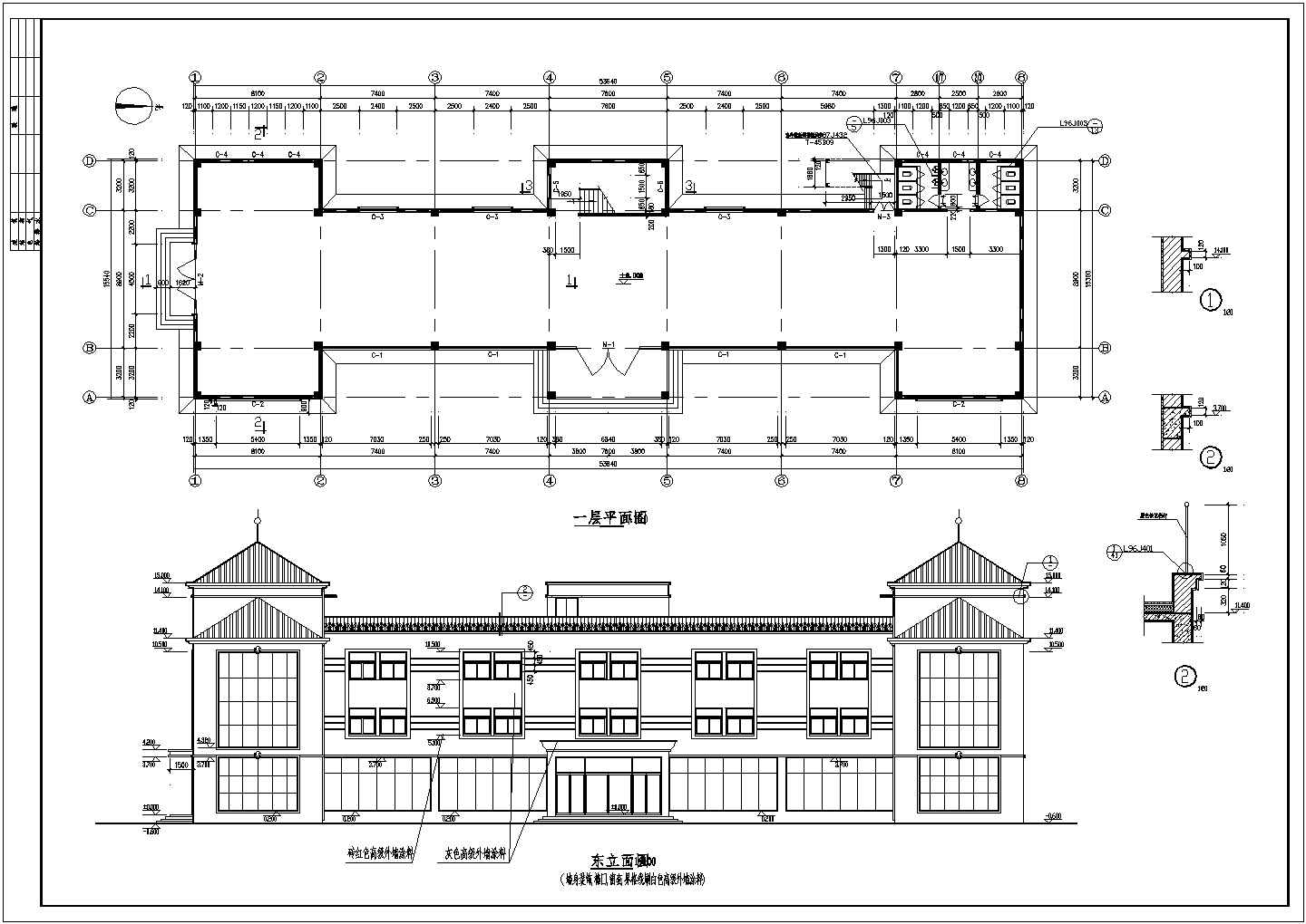 商业楼设计_某地区乡村社区四层商业楼CAD图