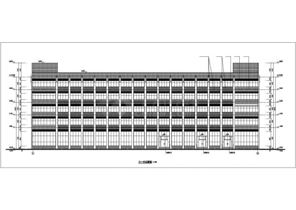 某工厂大型五层某类型生产厂房建筑设计CAD图纸-图一