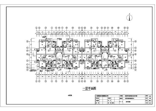上海某小区某大型6层砖混结构民居住宅楼建筑设计CAD图纸-图二