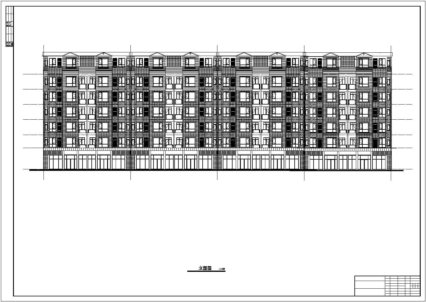 某大型6层框架结构住宅楼建筑+结构设计CAD图纸（底层车库）