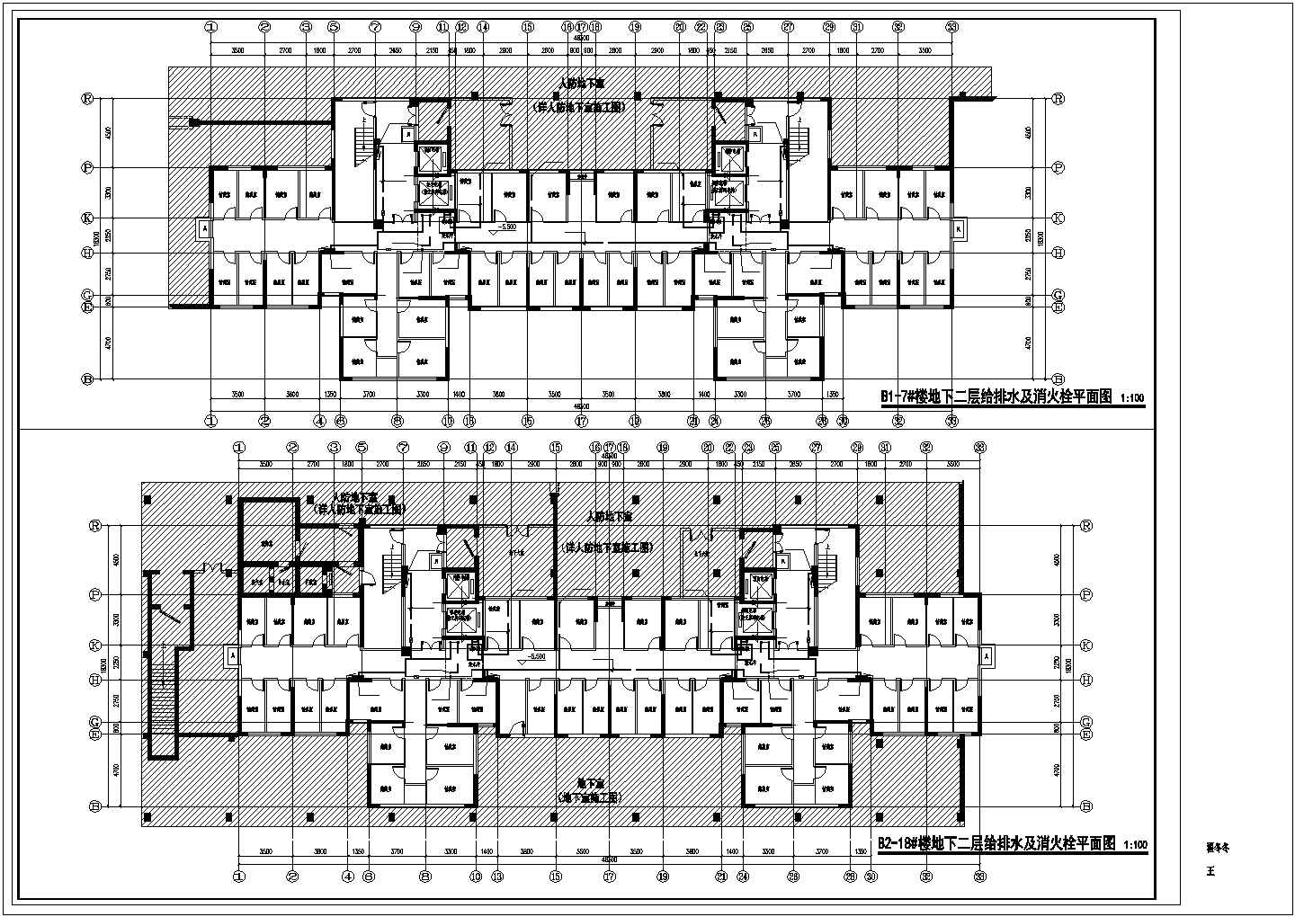 合肥市某小区2.1万平米34层剪力墙结构住宅楼全套给排水设计CAD图纸