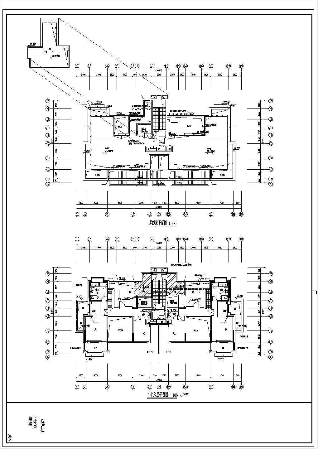温州市某居住区20层框架结构公寓楼全套给排水设计CAD图纸（2套方案）