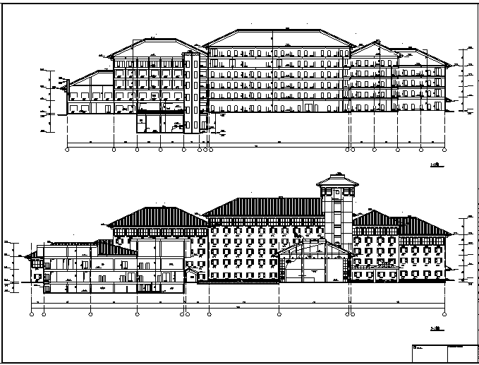 某市6层带地下室中式庭院式宾馆建筑施工cad图纸_图1