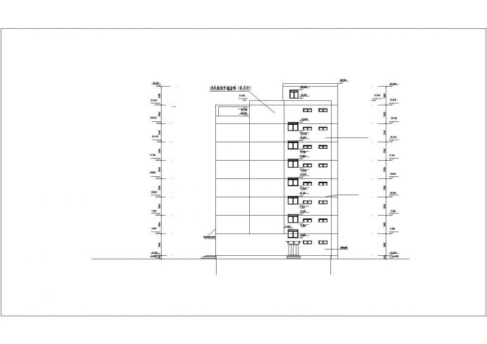 9400平米8层一字型框架结构办公楼全套平立剖面设计CAD图纸_图1