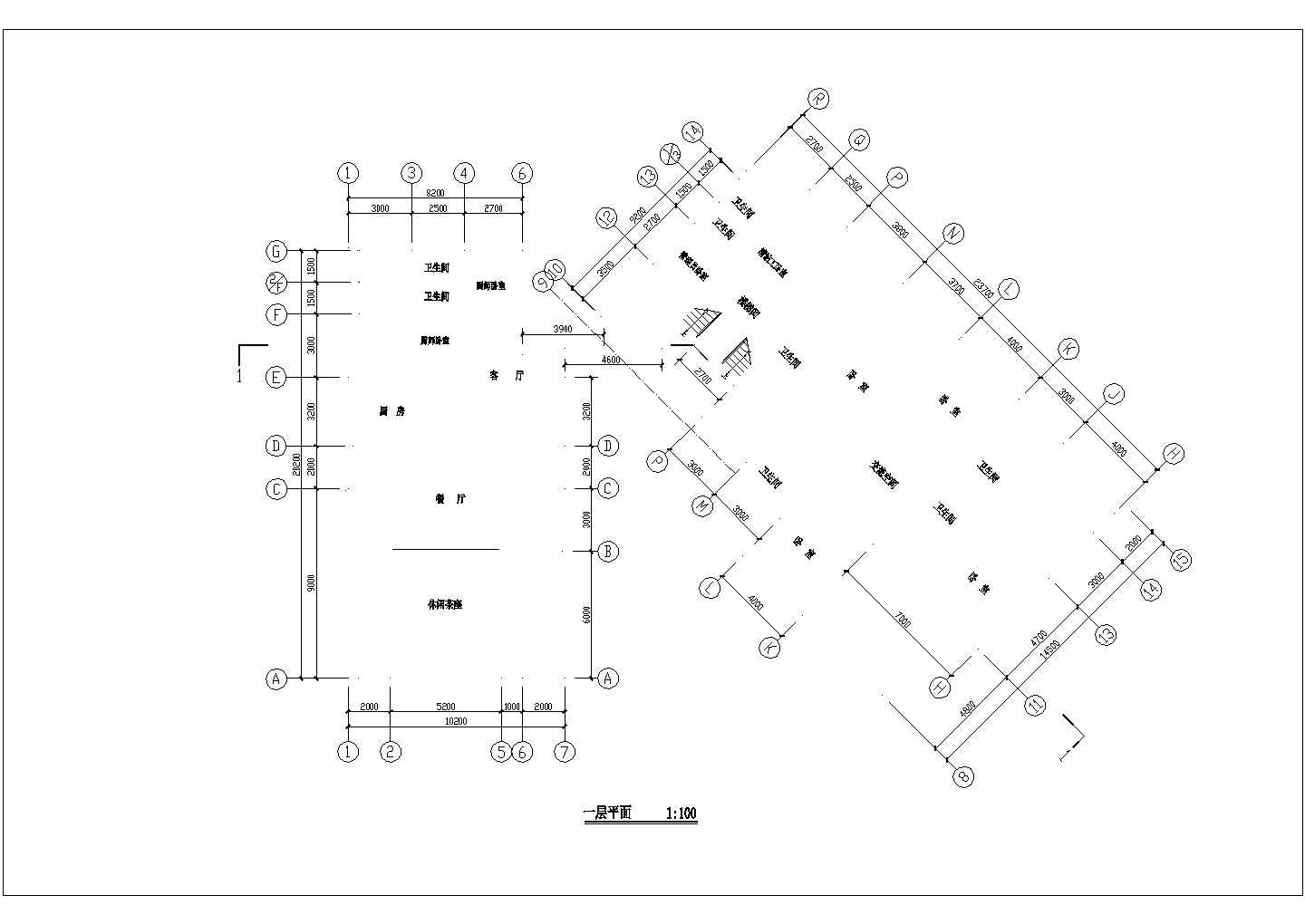 会馆设计_某地三层会馆建筑设计CAD图