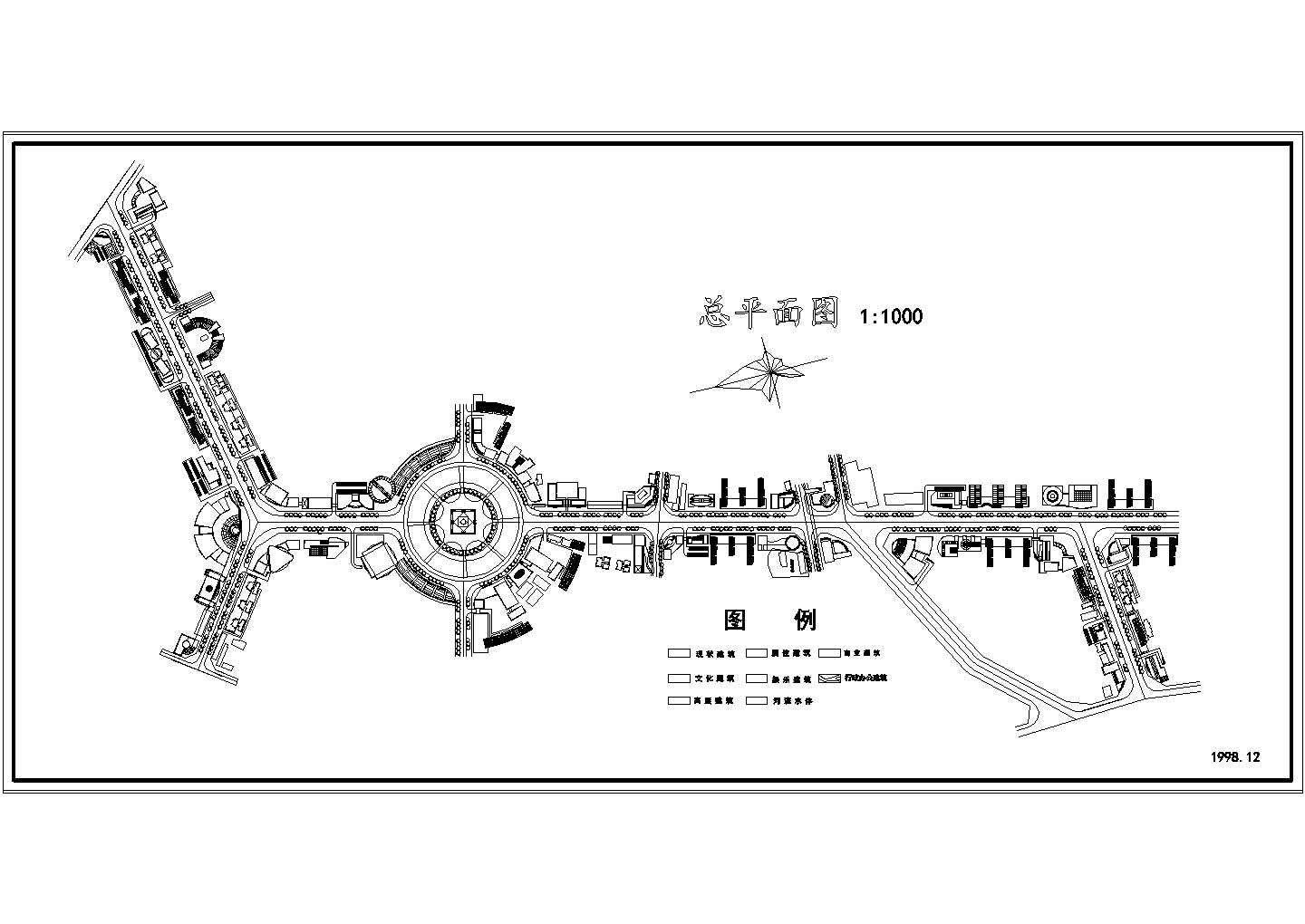 某大型步行街CAD全套规划图纸