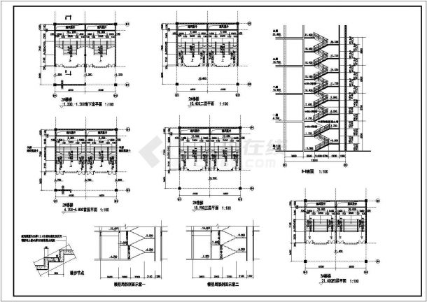 【常州】某多层公寓楼楼梯大样全套施工cad图-图二