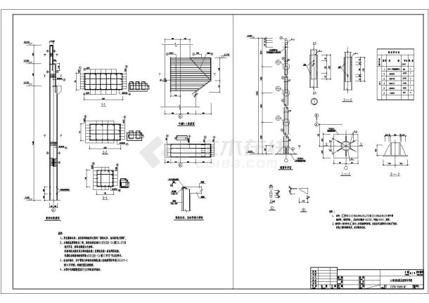 某框架结构厂房结构施工设计cad图(含吊车梁)-图二
