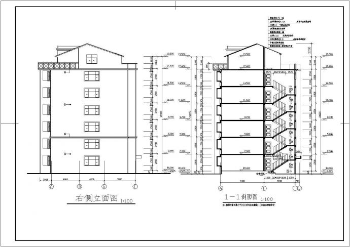某跃层住宅楼建筑施工全套参考CAD详图_图1