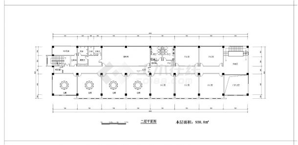 [淮南]某经济技术开发区四层食堂综合楼方案cad图（含效果图）-图一