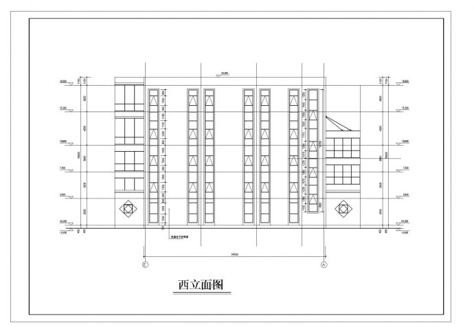 [济南]某五层办公楼建筑方案设计cad图_图1