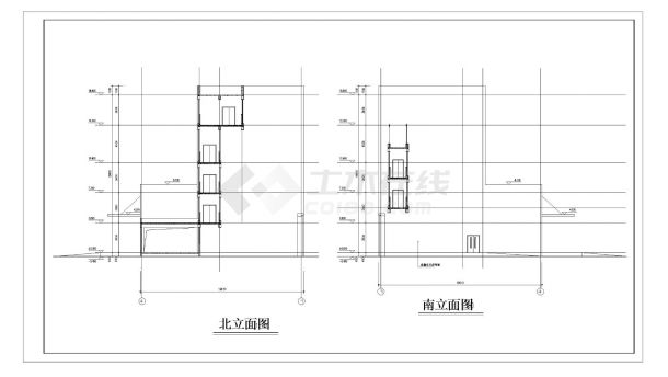 [济南]某五层办公楼建筑方案设计cad图-图二