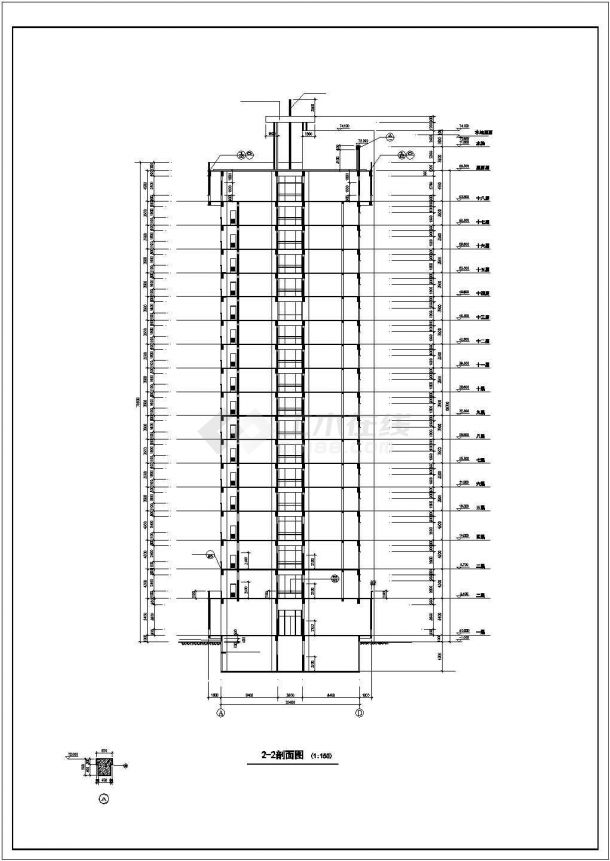 某城区大型医疗机构建筑住院楼设计施工方案CAD图纸-图二