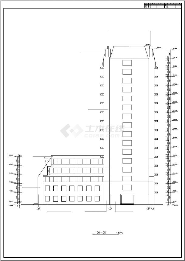 某大型医疗机构住院楼建筑设计施工方案CAD图纸-图一