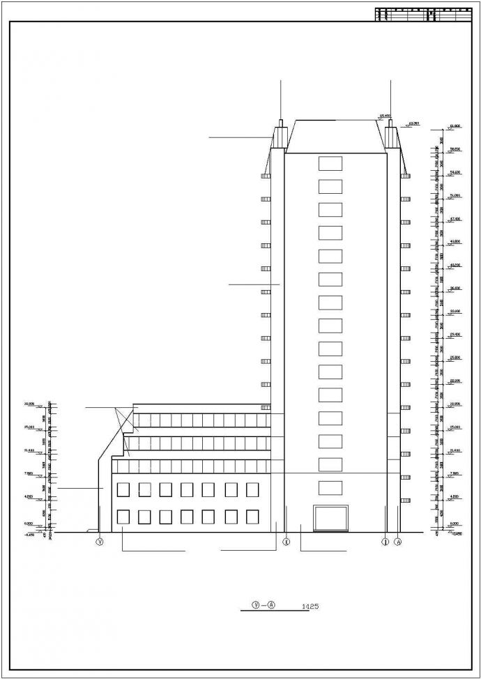 某大型医疗机构住院楼建筑设计施工方案CAD图纸_图1