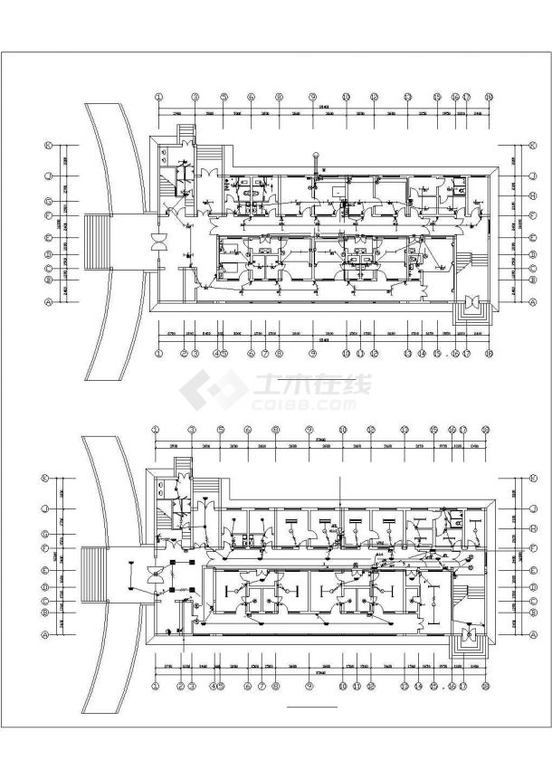 某地上三层医院综合楼电气设计CAD图纸-图二