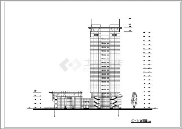 某药大研究生实验楼建筑设计施工方案CAD图纸-图一