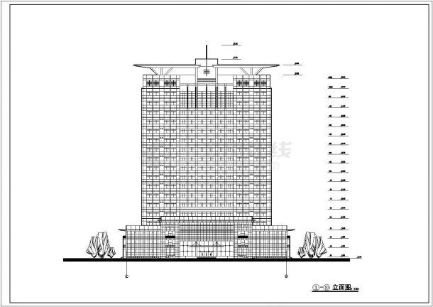 某药大研究生实验楼建筑设计施工方案CAD图纸-图二