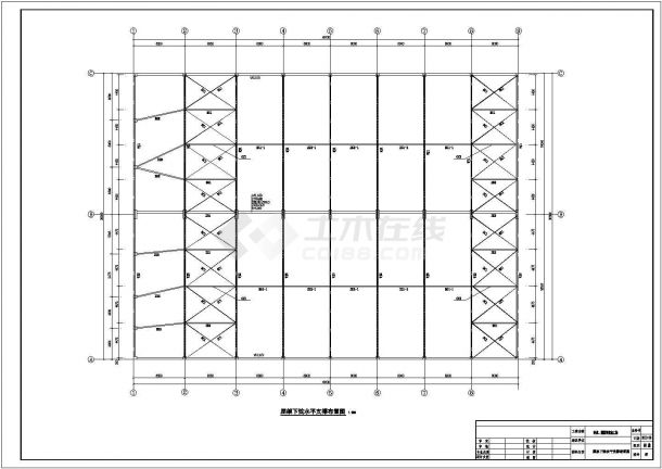 某电子厂钢桁架冷库加工场结构全套施工cad图(含基础平面图)-图一