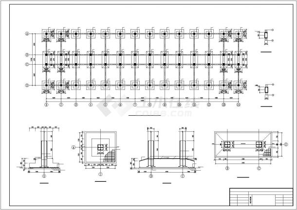 天津市某建筑公司6层框架结构办公楼全套结构设计CAD图纸-图一