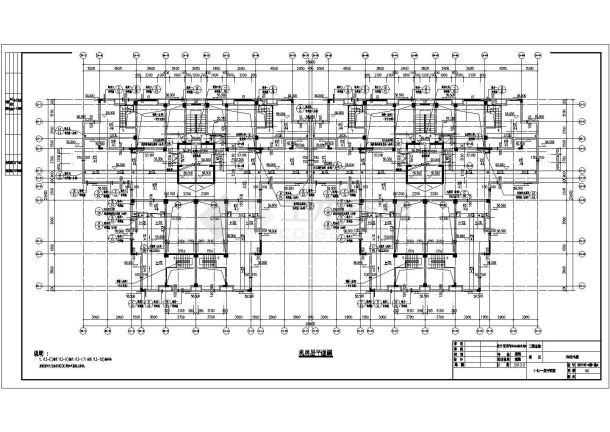 天津某小区某大型18层框架结构住宅楼全套建筑设计CAD图纸-图二