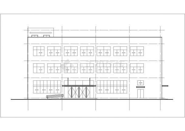 武汉市某汽车4S店2150平米3层框架结构办公楼建筑设计CAD图纸-图一