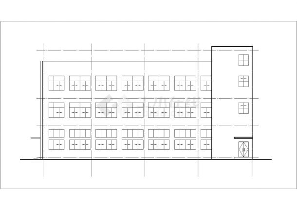 武汉市某汽车4S店2150平米3层框架结构办公楼建筑设计CAD图纸-图二