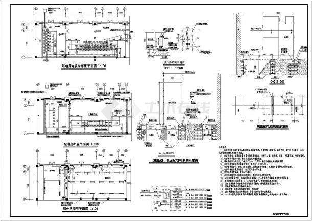 某实验楼配电房低压CAD设计节点构造系统图-图一