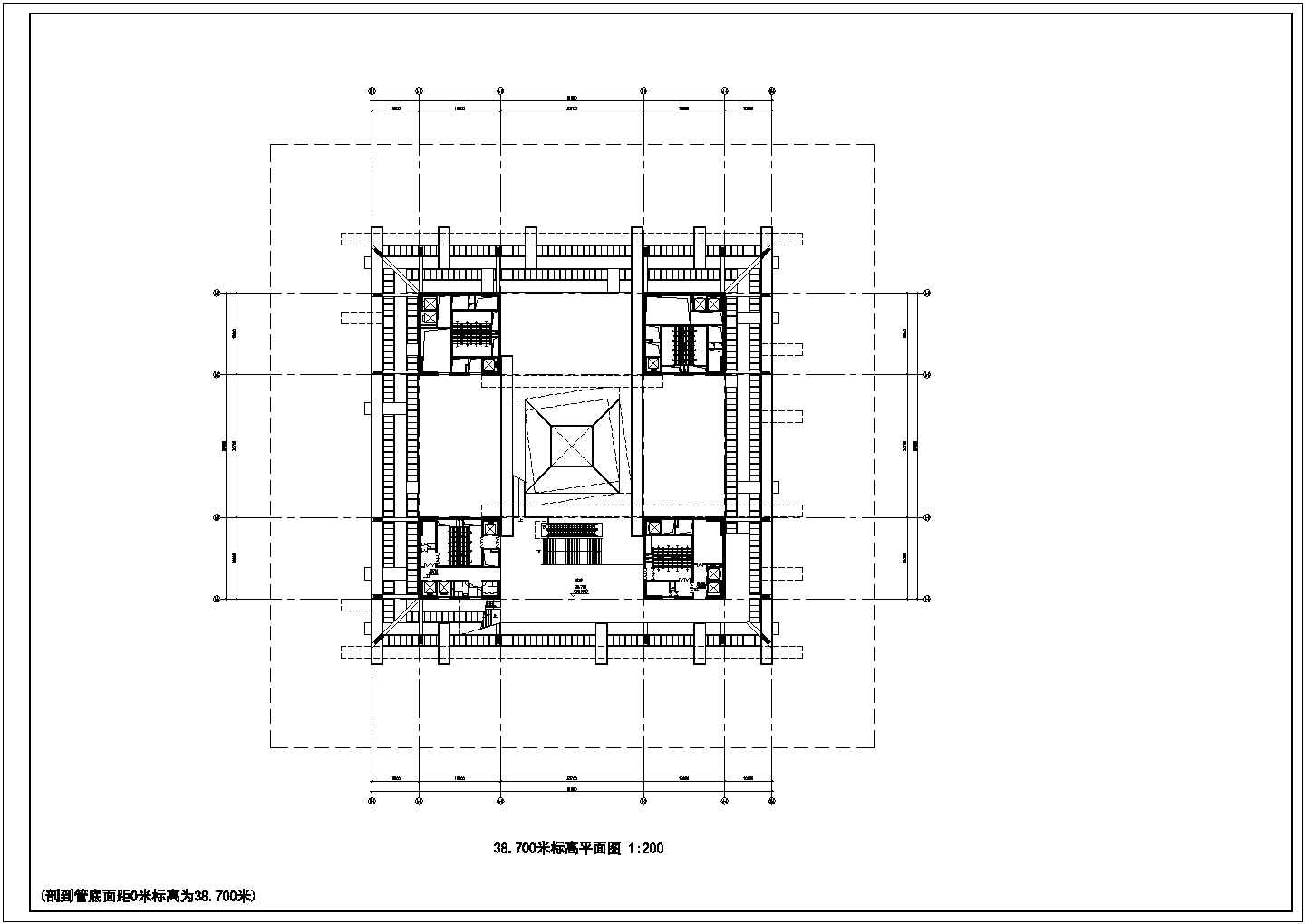 2010年上海世博馆之中国馆平立剖面设计CAD图纸